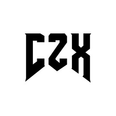 CZX letter logo design for technology company. CZX logo design black and white color combination. CZX logo, CZX vector, CZX design, CZX icon, CZX alphabet. CZX typography logo design.