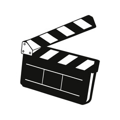 3D Movie Clapper Board Icon with Transparent Background for Cinema and Film Production