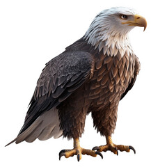 Obraz premium Majestic Bald Eagle in Flight Isolated on White