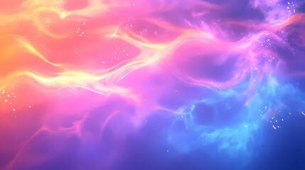 Obraz premium Glowing neon mist with holographic patterns and iridescent sheen, mist, iridescent, glowing. Holographic Sheen. Illustration