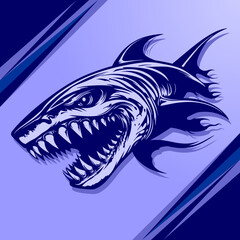 vector illustration of a shark logo