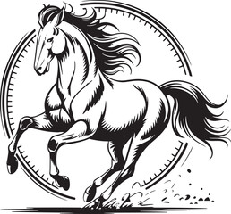 black horse vector illustration