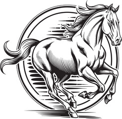 black horse vector illustration