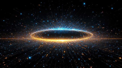 Fototapeta premium Cosmic Ring: A Celestial Dance of Light and Energy