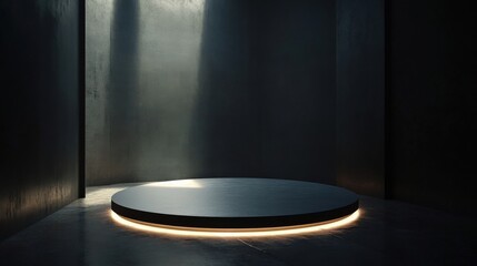 a round table with a light shining through it