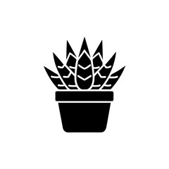 creative details potted succulent icon vector Illustration