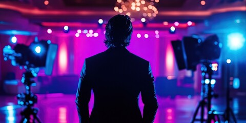 Modern movie set with technology and legacy cinema tools to film a blockbuster movie