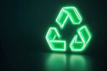 Sustainable action illuminated recycling symbol urban environment graphic representation modern viewpoint eco-friendly concept
