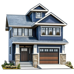 old house on a white background