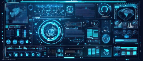 Fototapeta premium Futuristic Tech Interface: Digital Dashboard Display