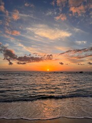 sunset over the sea,  sunset in the clouds