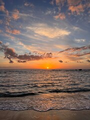 sunset over the sea,  sunset in the clouds