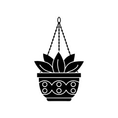 Obraz premium creative details hanging flower pot icon vector Illustration