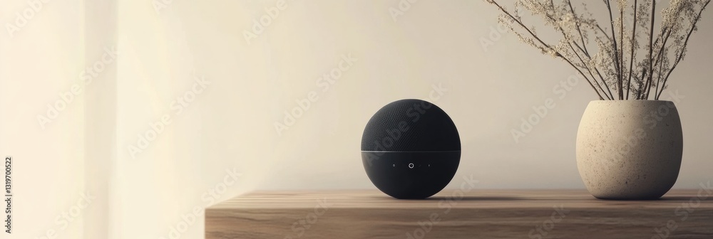 Leinwandbilder Smart speaker assists family members at home with daily tasks while enhancing the living spaces design
