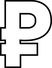 Fototapeta premium Ruble currency sign symbol. Ruble Russian money line icon vector. Currency exchange concept.