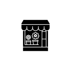 creative details flower shop icon vector Illustration