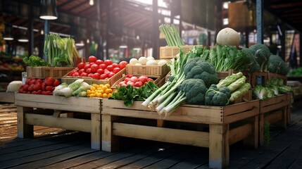 A photo of Vegetable Market Display