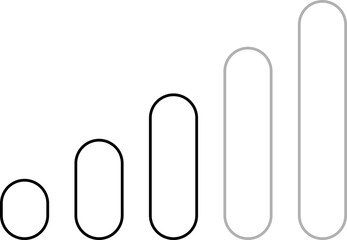 WiFi wireless internet signal line icon symbol. Connect of network. Bar of satellites for mobile, radio, computer. Hotpot, strength electronic wave from antenna for communication.