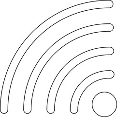 Fototapeta premium WiFi wireless internet signal line icon symbol. Connect of network. Bar of satellites for mobile, radio, computer. Hotpot, strength electronic wave from antenna for communication.