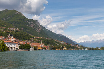 City of Lovere at lake Iseo in Italy