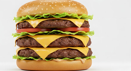 Juicy Gourmet Burger with Melting Cheese and Fresh Ingredients