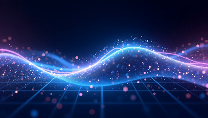 Abstract digital waves sparkled background
