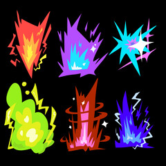 vector illustration of an abstract background 2d anime style,abstract explode anime style illustration design.