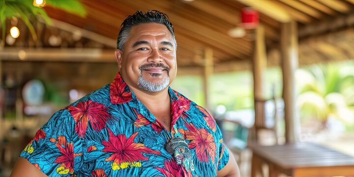 friendly samoan entrepreneur standing in visitors center