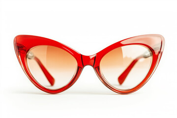 Vintage-inspired red cat-eye sunglasses, capturing retro glamour and timeless fashion statement. Bold design embodies classic eyewear aesthetic with modern edge.