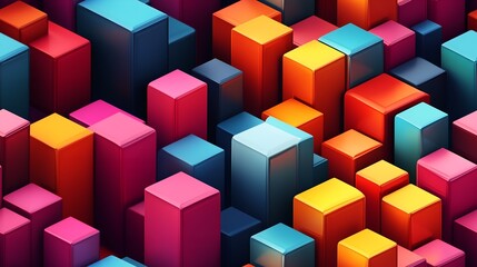 Fototapeta premium Isometric: Seamless Geometric Future