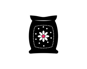 creative details flower soil bag icon vector Illustration