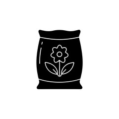 creative details flower soil bag icon vector Illustration
