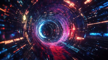 Obraz premium AI-driven Digital Brain with Holographic Data Flow