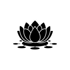creative details floating lotus icon vector Illustration
