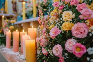 Obraz premium Celebrating the Birth of the Virgin Mary: Feast of the Nativity with Church Services and Prayers