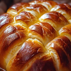 Freshly baked golden easter bread showcasing traditional preparation. Generative ai illustrations