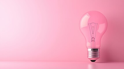 A creatively designed pink light bulb rests in an artistic setting that evokes feelings of warmth and creativity, making it a perfect symbol of innovative thinking and modern design.