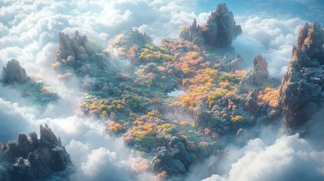 Aerial View of a Fantasy Landscape