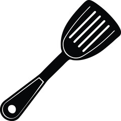 minimalist spatula icon silhouette  on transparent background