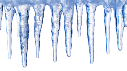 Icicles isolated on transparent background