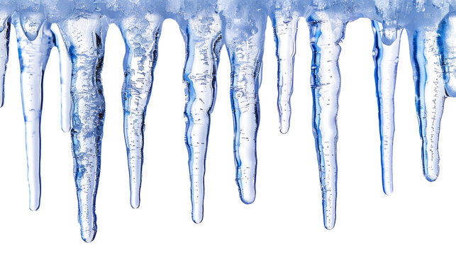 Icicles isolated on transparent background