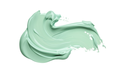Creamy mint green balm or mask for all skin types or hair even hand and foot isolated on transparent background
