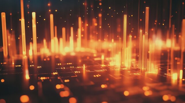 Stockmarket online trading chart candlestick on crypto currency platform. Stock exchange financial market price candles graph data pattern analysis concept. Computer screen closeup background