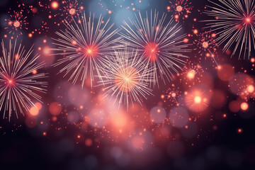 Fototapeta premium Abstract fireworks and lights. Bright dynamic. Festive celebratory magical.