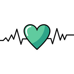 Heartbeat line icon in green and black showcasing medical precision, design