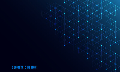 Abstract technology background and design element with hexagons pattern and geometric shapes