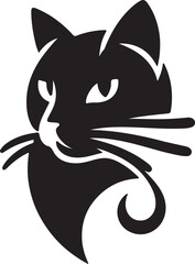 Vector cat silhouette black and white	