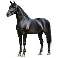Obraz premium Strong Black Horse Isolated Against a Transparent Background