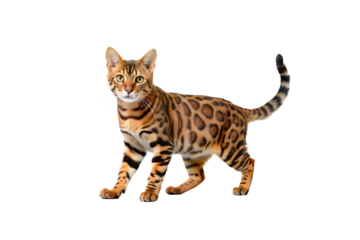 bengal cat isolated on white background