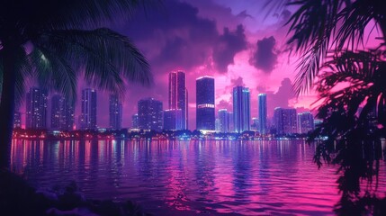 Obraz premium Miami, Florida, USA downtown skyline.